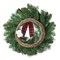 Set of 2 24" LED Greenery Twig Ball Pinecone Holly Pine Wreath
